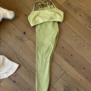 ALO iced green tea Activewear Set xs leggings and s bra